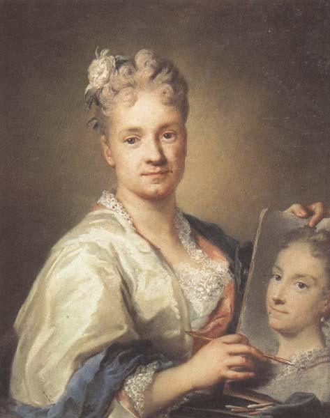 Rosalba carriera Self-portrait with a Portrait of Her Sister France oil painting art